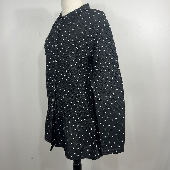 Yoshiki Hishinuma Vintage Black Polka Dot Blouse Size 2/Medium - Picture 2 of 9